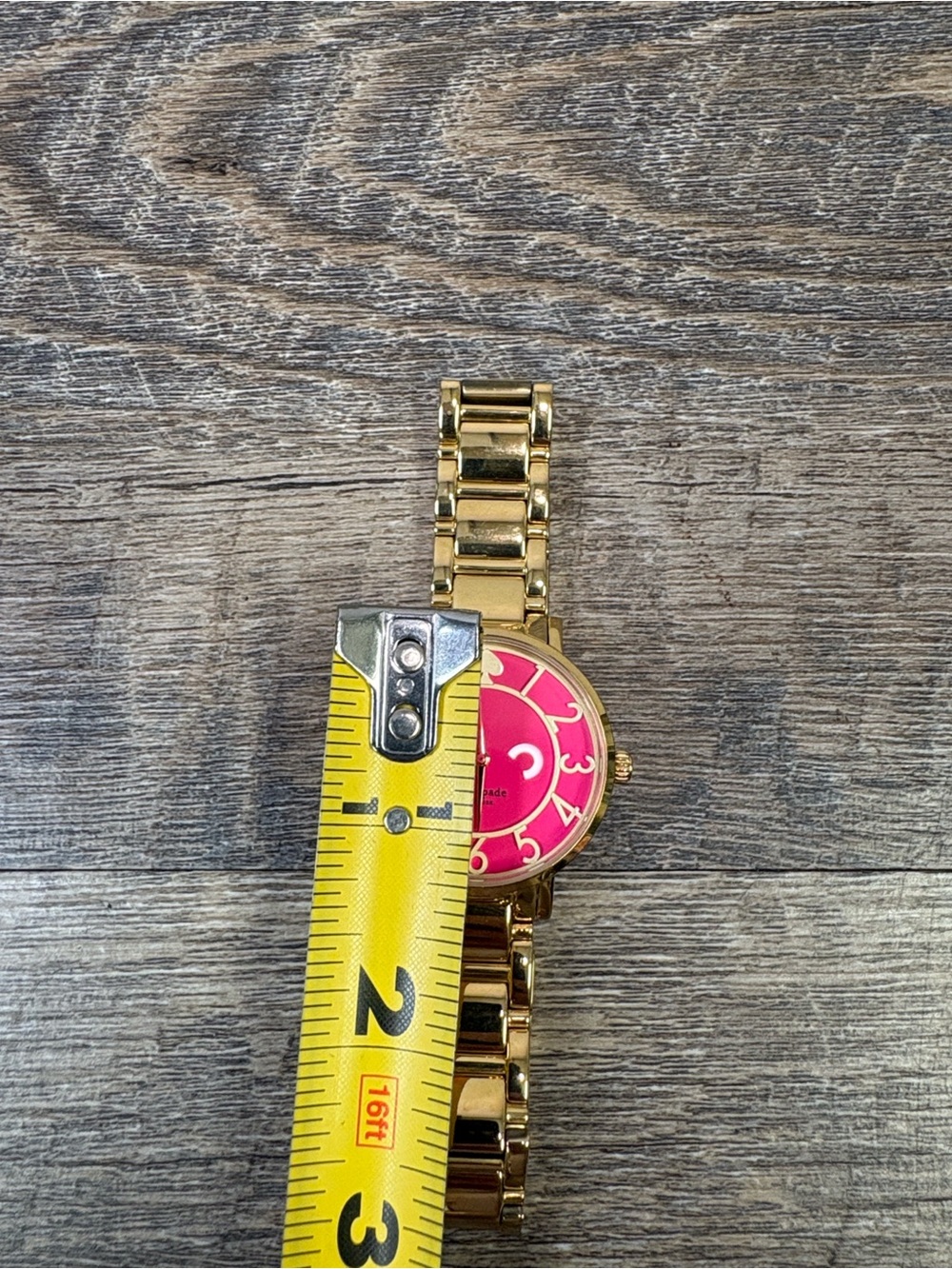Kate Spade New York Gold-Tone Hot Pink Metro Spade Dial Watch - Picture 7 of 7
